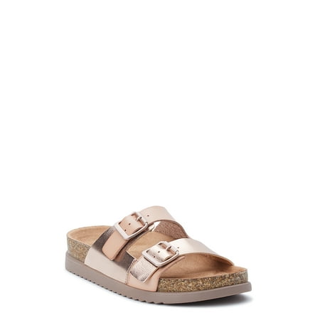 

Time and Tru Women s Platform Footbed Sandals