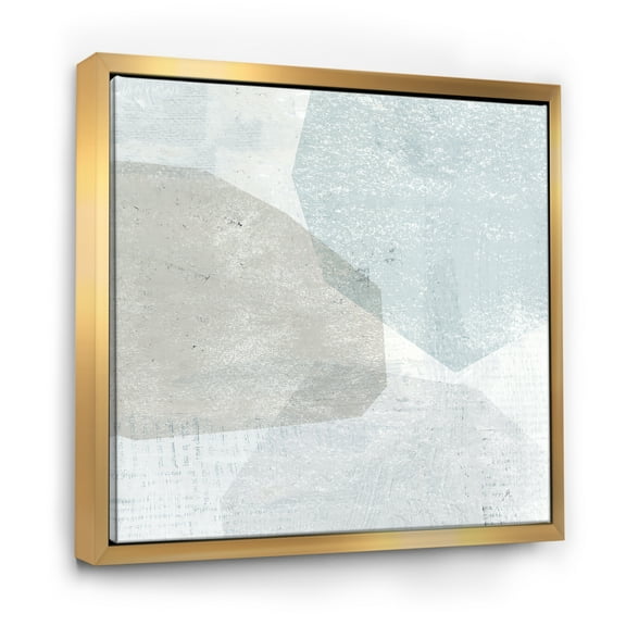 Designart ' Grey and White Collage I ' Modern & Contemporary Framed Canvas