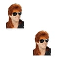 thumbnail image 1 of Shengyu Realistic Appearance Mens Wig For Punk Rock Disco Party Suitable For Various Occasions Wig Cover Red Brown 2Set, 1 of 6