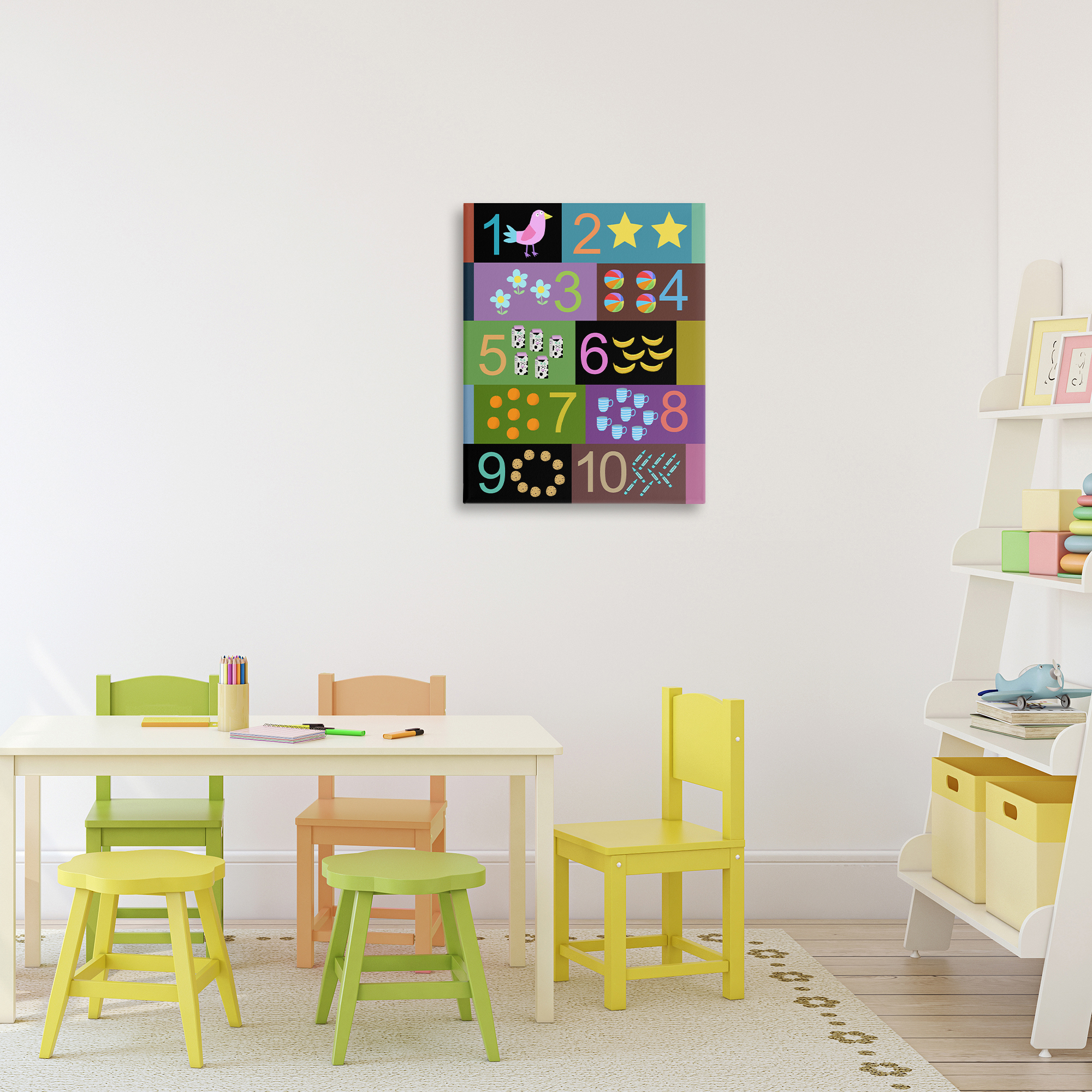 Learning To Count Chart Canvas Wall Art, design by Carla Daly