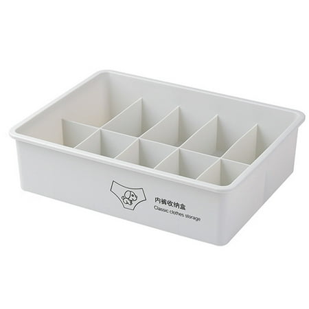 

Underwear Storage Box Plastic Socks Drawer Grids Bra Organizer for Home Dormitory 10 Grids Gray