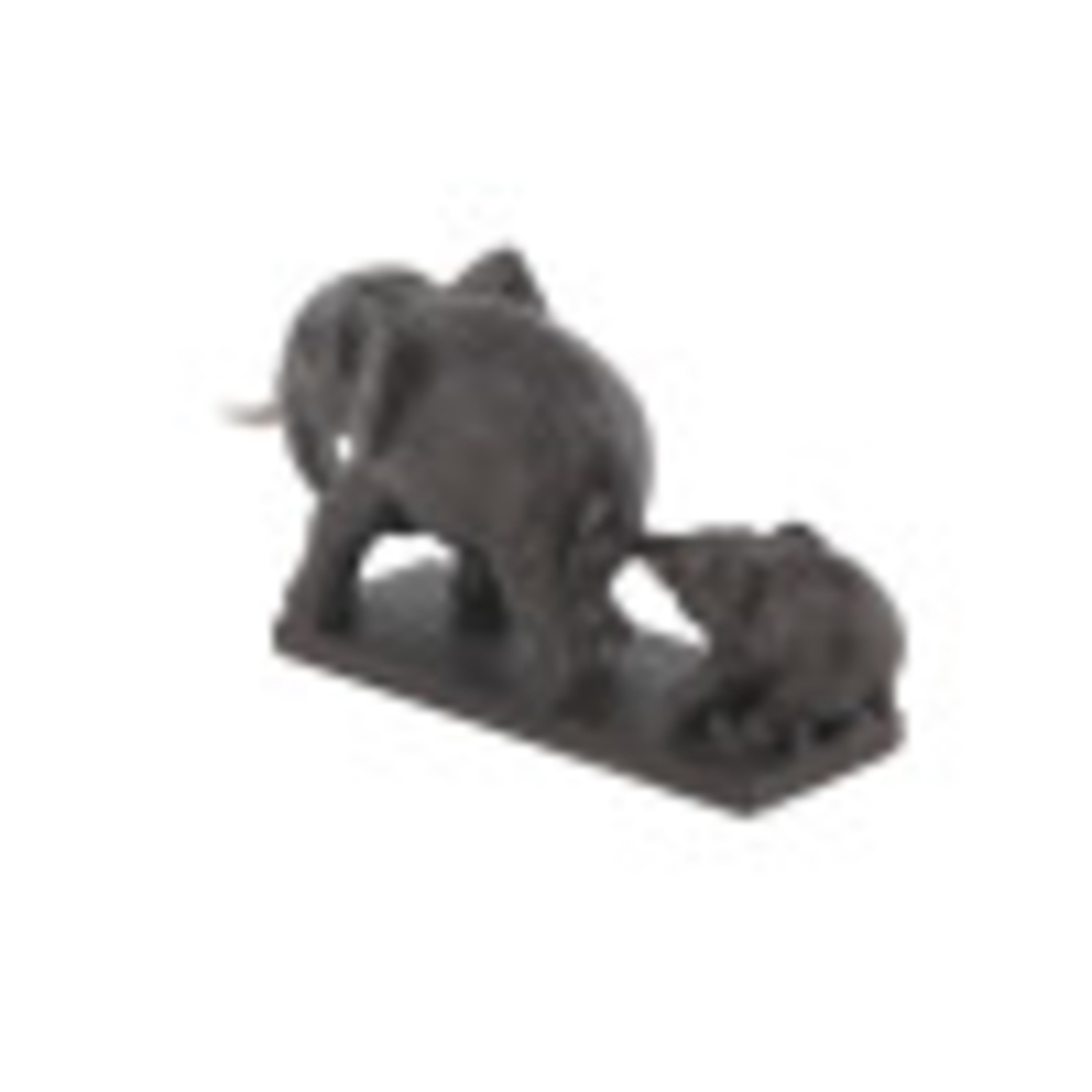 11" x 6" Brown Polystone Elephant Sculpture, by DecMode