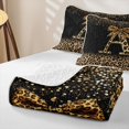 thumbnail image 4 of Homewish Chic Cheetah Print Twin Quilt Set, Personalized Initial A Twin Coverlet Set, Black Brown, 4 of 7