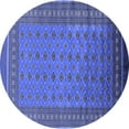 thumbnail image 1 of Ahgly Company Machine Washable Indoor Round Oriental Blue Industrial Area Rugs, 4' Round, 1 of 4
