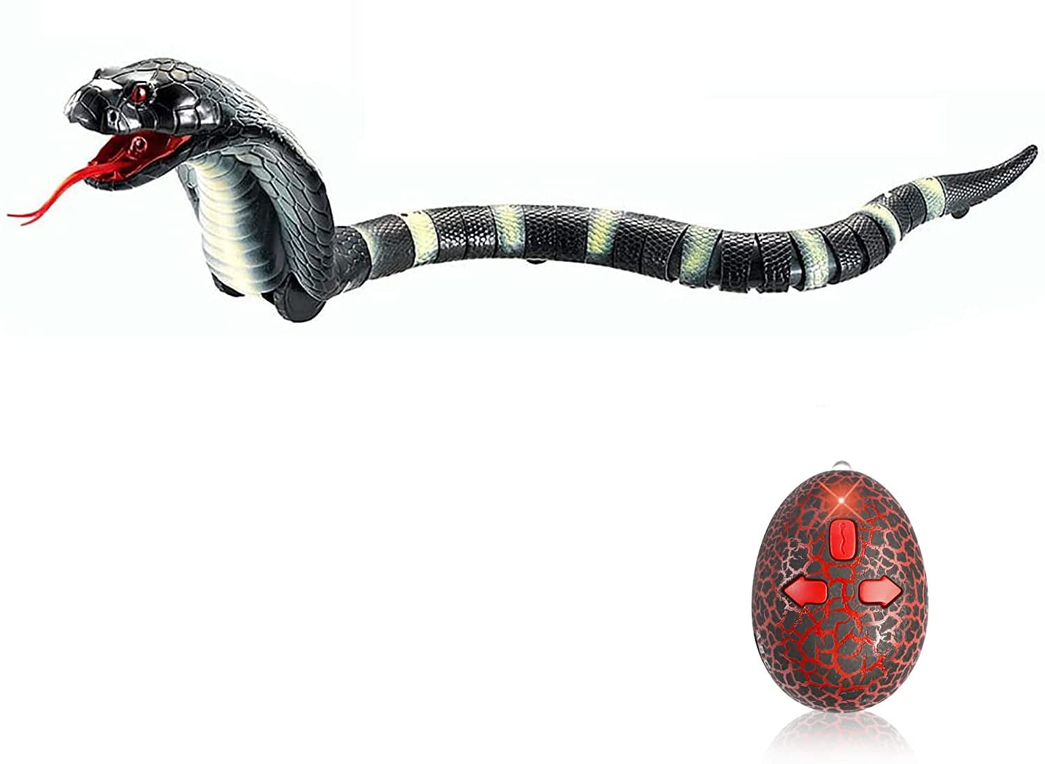Remote Control Snake Rechargeable Simulation RC Snake Toy 17" Long Fake Cobra Animal Trick