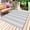 Blue, variant on Gray Stripes Outdoor Rug 3x5 Ft - Reversible Patio Rug Outdoor Camping Rugs, Vintage Minimalist Lines Texture Washable Indoor Outdoor Area Rugs, Non-Slip Outdoor Carpet Runner for Deck/Porch