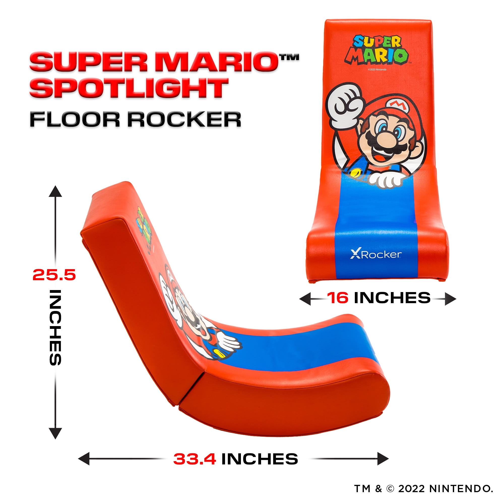 X Rocker® Super Mario™ Spotlight Floor Rocker Gaming Chair Mario