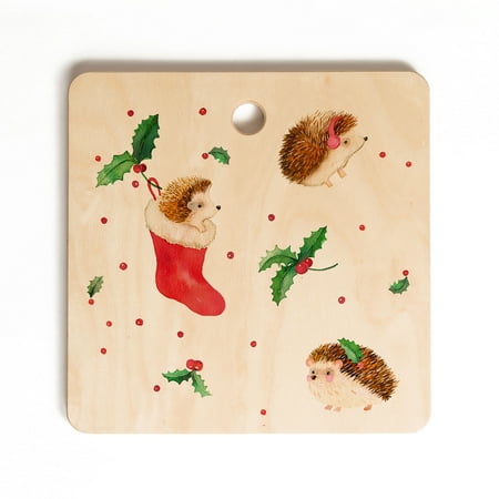 

Society6 Ninola Design Hedgehog Yuletide Square Cutting Board
