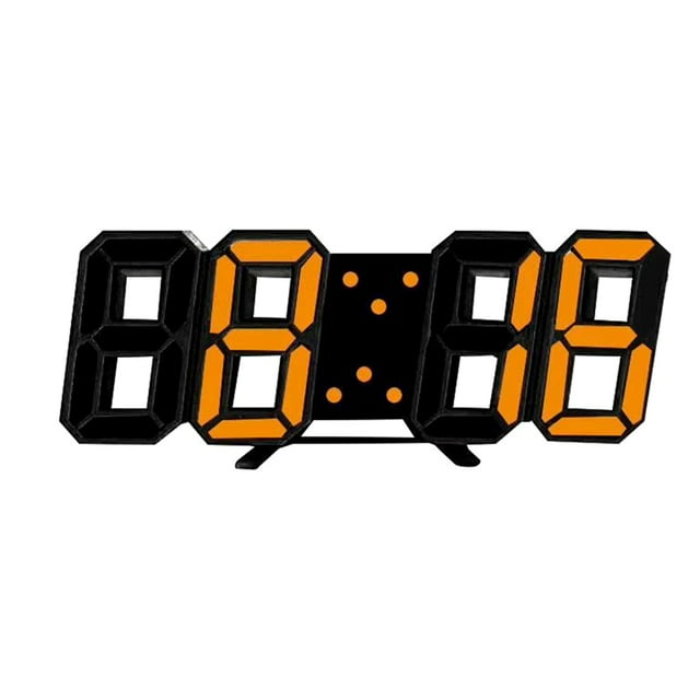 3D Led Wall Clock Date Temperature Display Digital Alarm Clock for Home Living Room Office Warehouse