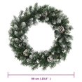 thumbnail image 4 of vidaXL Christmas Wreath with LED Lights Green 60 cm PVC, 4 of 4