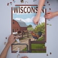 thumbnail image 3 of Wisconsin, Barnyard Scene (1000 Piece Puzzle, Size 19x27, Challenging Jigsaw Puzzle for Adults and Family, Made in USA), 3 of 4