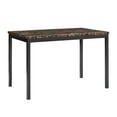 thumbnail image 3 of Weston Home Declan 48" Rectangle Faux Marble Top Dining Table with Black Finish, 3 of 11