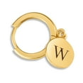 thumbnail image 2 of Sterling Silver 18K Gold Plated Initial W Disc Drop Huggie Earring, Half-Pair, 2 of 7
