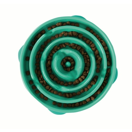 UPC: 0700603510028 | Outward Hound Fun Feeder Slo Bowl  Slow Feeder Dog Bowl  Turquoise  Large/Regular