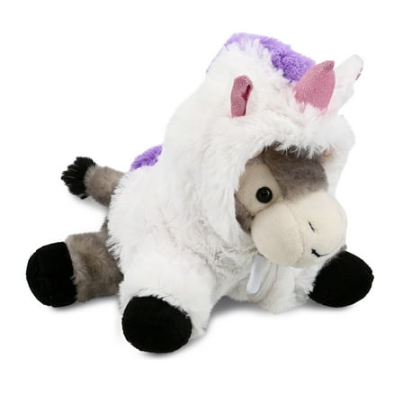 DolliBu Lying Grey Donkey Unicorn Plush Stuffed Animal Toy - Super Soft Donkeycorn Dress Up with Removable Unicorn Plush Outfit, Cute Fantasy Gift - 9 Inches