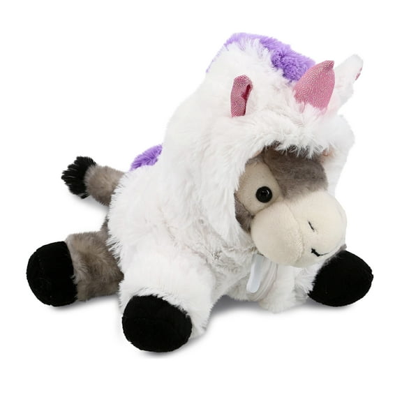 DolliBu Lying Grey Donkey Unicorn Plush Stuffed Animal Toy - Super Soft Donkeycorn Dress Up with Removable Unicorn Plush Outfit, Cute Fantasy Gift - 9 Inches