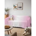 thumbnail image 6 of Pink Ombre Sofa Covers for 2-3 Cushion Couch L-Shaped Sectional, Pink White Gradient Modern Abstract Art Washable Sofa Covers Slipcover for Living Room Furniture, Couch Cover Blanket 71"x134", 6 of 9