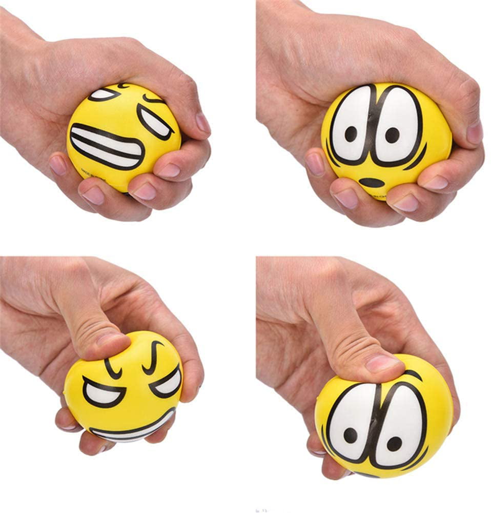 Assorted Colors 2.5 Liberty Imports Set of 24 Emoji Face Foam Soft Stress Novelty Toy Balls 