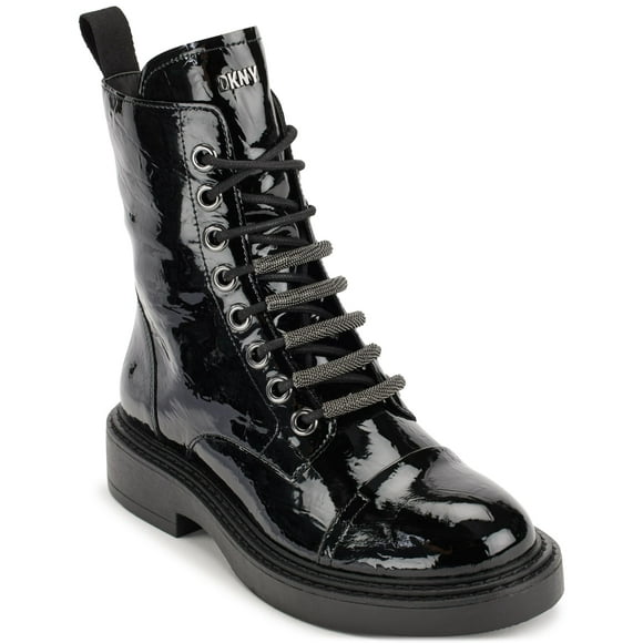 Botines de Combate para Mujer DKNY, Negro, con Cordones, Talla 6
