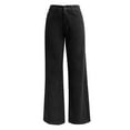 thumbnail image 5 of MIXUE Jeans For Women Solid Color Fashion Loose Button Pocket Washed Polished Waist Ripped Trousers Holiday Wear,Black,XXXXL, 5 of 5