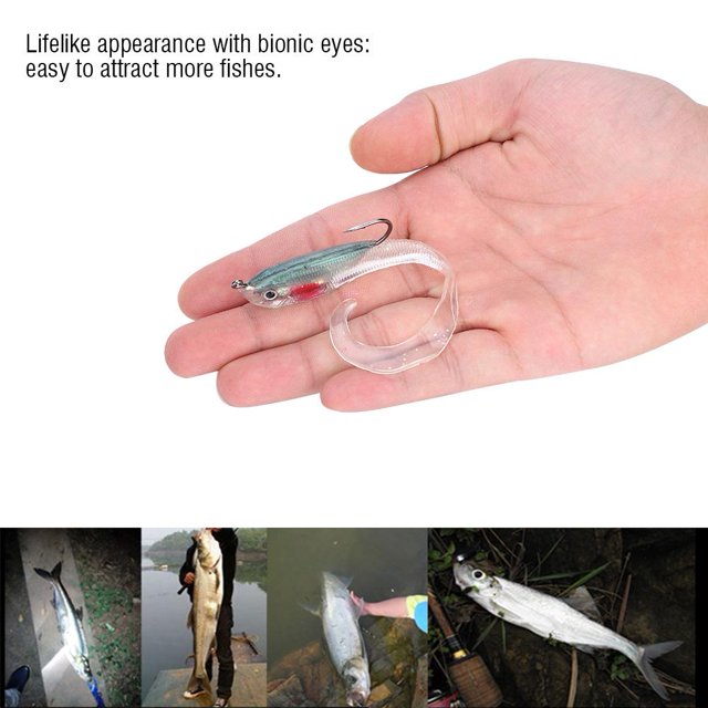 Cebo Artificial Ecomeon 5 unids se?uelo de la Pesca Suaves lubina Jig Lure SO050-4