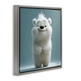 thumbnail image 4 of Stupell Industries Smiling Polar Bear Cub Animals Painting Gray Floater Framed Canvas Art Print Wall Art, 25 x 25, 4 of 10