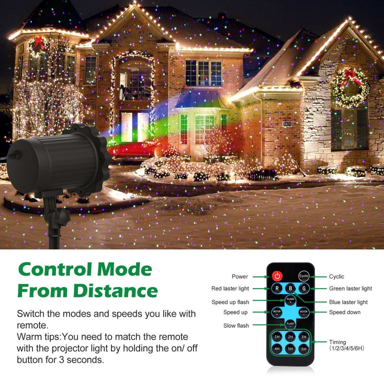 Waterproof Christmas Projection Lights with Red & Green with Remote Control  - Bed Bath & Beyond - 25768484
