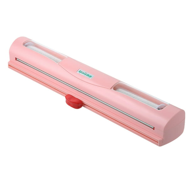 Tuphregyow Cling Wrap With Cutter, Plastic Wrap Dispenser With Slide