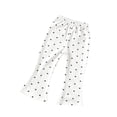 thumbnail image 3 of RUTAYY Girls Flare Pants Heart Print Elastic Waist Kid Trousers Soft Thick Bottom Casual Daily Wear White, 3 of 3