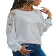 thumbnail image 1 of Blouse à Manches Longues à Col Ras du Cou, Haut Ample (Grande Taille pour Femmes) 1 Paquet, 1 of 4