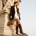 thumbnail image 3 of BURUDANI Women Sexy Pointed-Toe Knee-High Kitten-Heel Tall Fashion Boots, 3 of 6