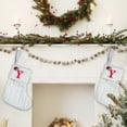 thumbnail image 4 of Fridja 8 Inch Mini Initial Christmas Stocking Monogram Embroidered Christmas Stocking White Knitted Small Christmas Stocking Decorations for Fireplace Mantle Christmas Wall, 4 of 5