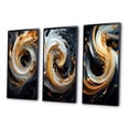 thumbnail image 3 of Designart "Ornamental White Gold Spiral Liquid Black II" Abstract Spirals Framed Wall Art Set Of 3 - Gold Transitional Frame Gallery Wall Set For Home Decor, 3 of 6
