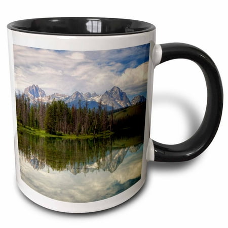

3dRose USA Idaho Little Redfish Lake Sawtooth Range - US13 JWI0119 - Jamie and Judy Wild - Two Tone Black Mug 11-ounce