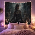 thumbnail image 2 of Lit Candle Figure with Long Hair Braids Feathered, Cozy Farmhouse for Farmhouse Decor Lovers, Aesthetic Wall Decor, Easter Gift, Tapestry Wall Hanging for Dorm and Living Room, 2 of 7