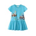 thumbnail image 1 of AJZIOJIRO Robes d'Été pour Filles Tout-Petits 2-7T Bébé Robe Décontractée Ample Tutu Jupe en Tulle, 1 of 9