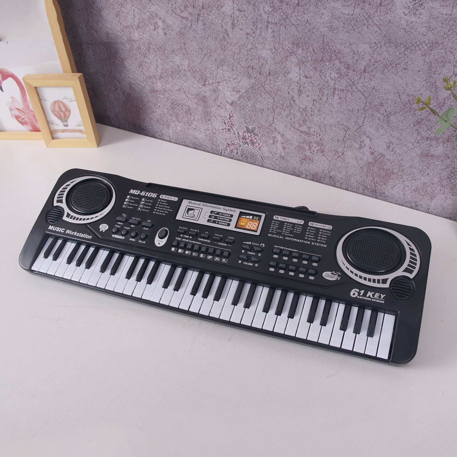 Irfora 61 Keys Black Digital Electronic Keyboard KeyBoard Electric Piano Gift Musical Instrument