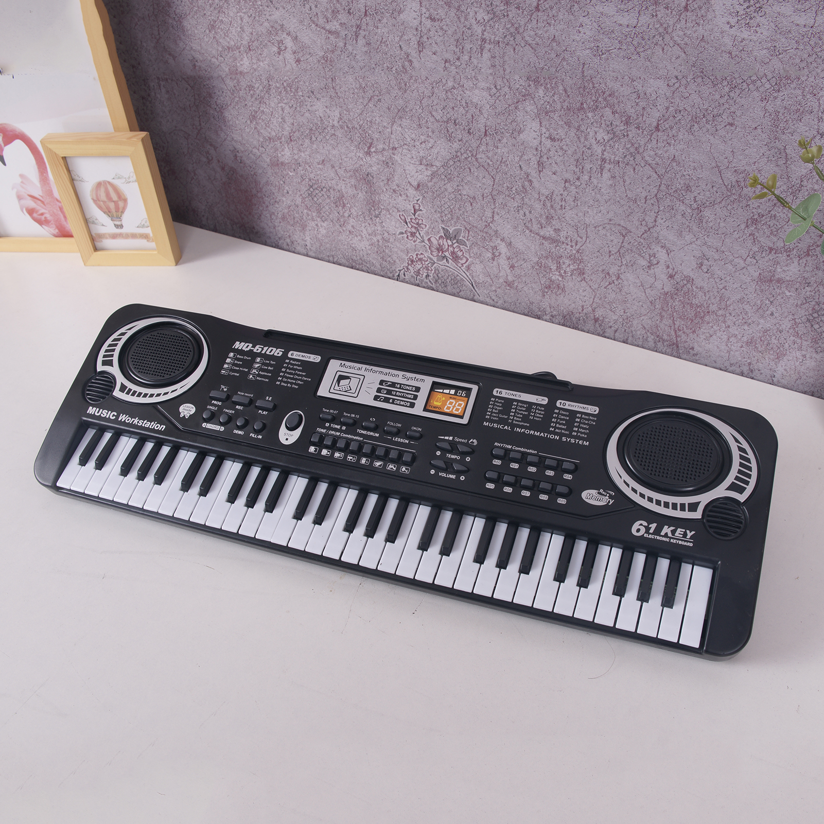 Anself 61 Keys Black Digital  Electronic Keyboard KeyBoard Electric Piano Gift Musical Instrument - image 3 of 7