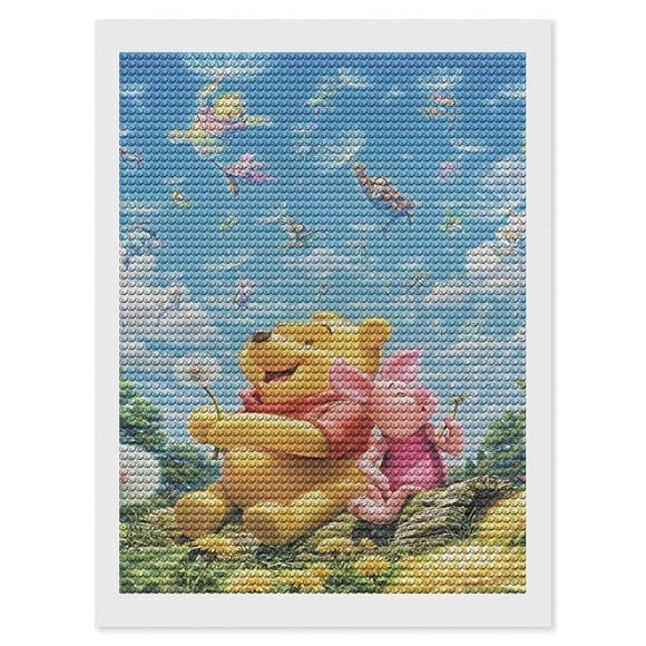 Winnie the Pooh Kits de Pintura de Diamantes para Adultos 5D DIY Diamond Art Kits Full Drill Diamond Dots para Regalo Decoración de Pared y Relajación Artes de Gemas 30*40cm