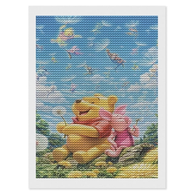 Winnie the Pooh Kits de Pintura de Diamantes para Adultos 5D DIY Diamond Art Kits Full Drill Diamond Dots para Regalo Decoración de Pared y Relajación Artes de Gemas 30*40cm