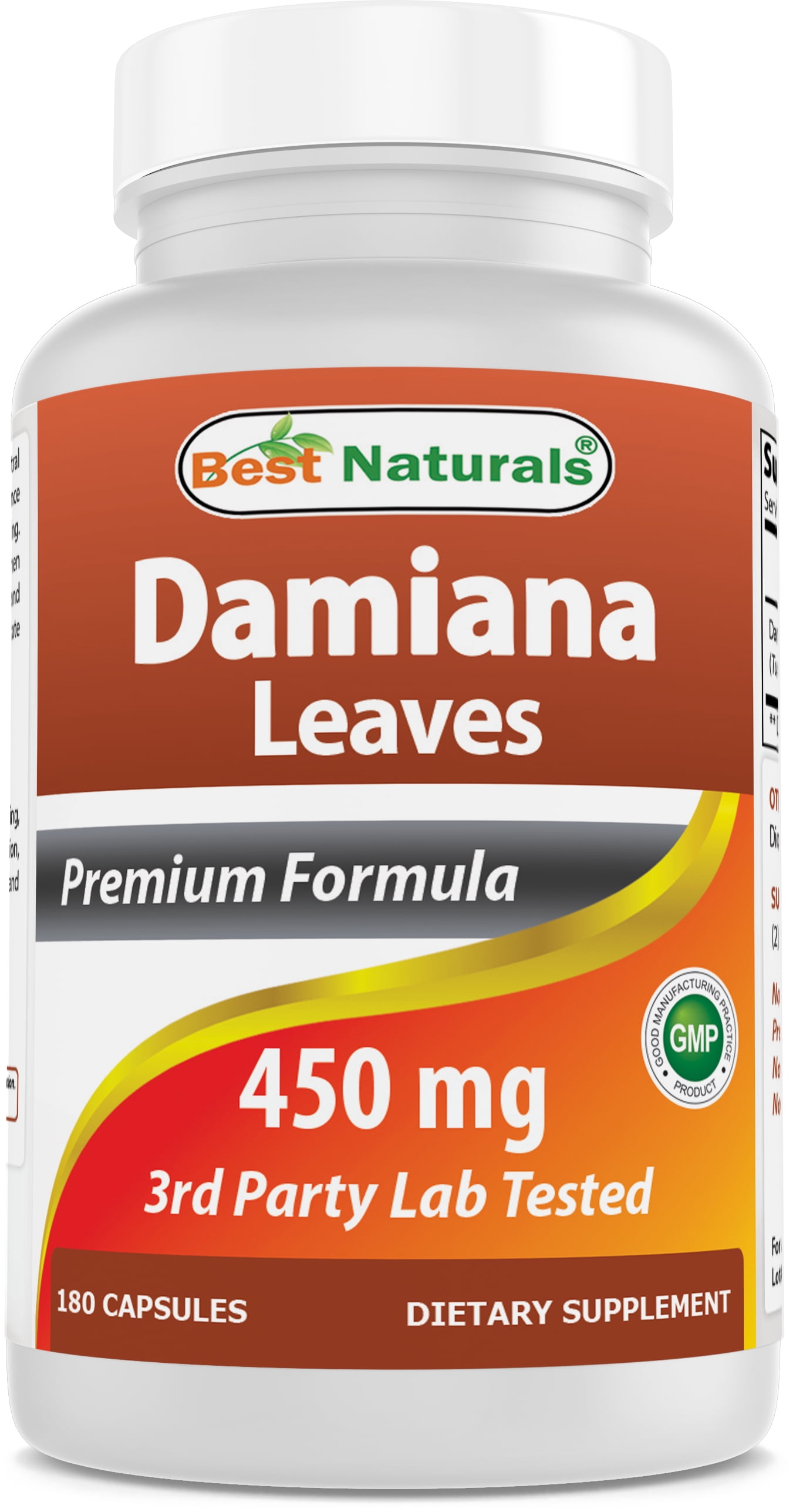 Best Naturals Damiana Leaves 450 Mg 180 Capsules Walmart
