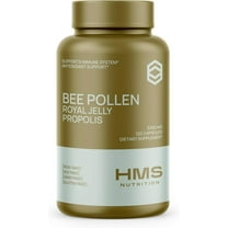 HMS Nutrition Premium Bee Pollen Daily Dietary Supplement - Includes Propolis & Royal Jelly, 120 Capsules