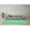 thumbnail image 3 of Ahgly Company Machine Washable Indoor Rectangle Oriental Turquoise Blue Traditional Area Rugs, 6' x 9', 3 of 4