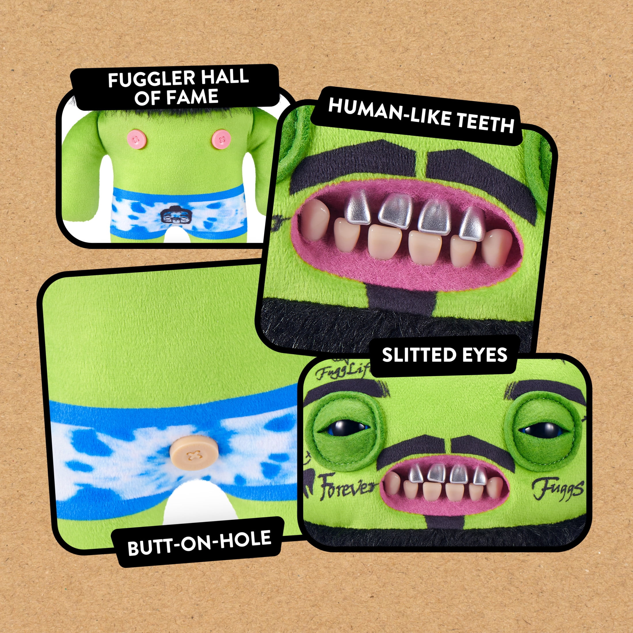 Fuggler Fugg Stars 9 inch (Rhymer McSlimer), Funny Ugly Monster Stuffed Animal Toy by ZURU