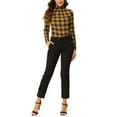 thumbnail image 2 of Hauts à Col Roulé à Manches Longues pour Femmes Extensibles Ajustés Noël Xmas Chemise de Fête S Jaune, 2 of 8