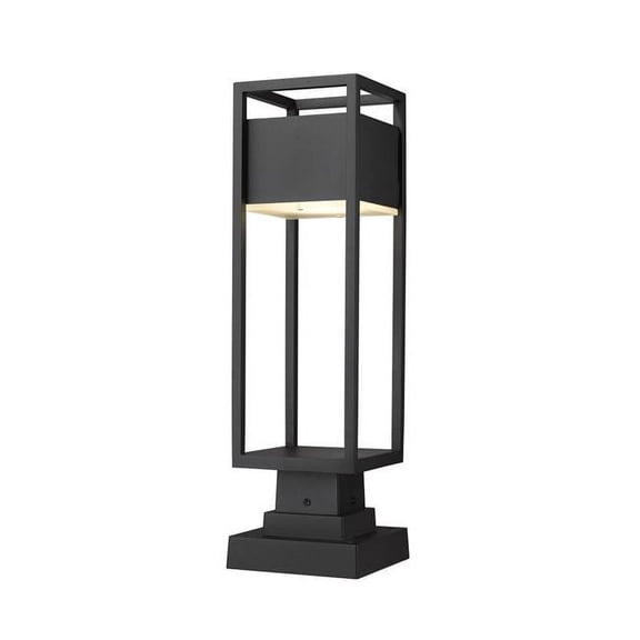 Z Lite 585PHMS-SQPM-BK-LED 22 in. Barwick LED Black Outdoor Pier Mounted Fixture