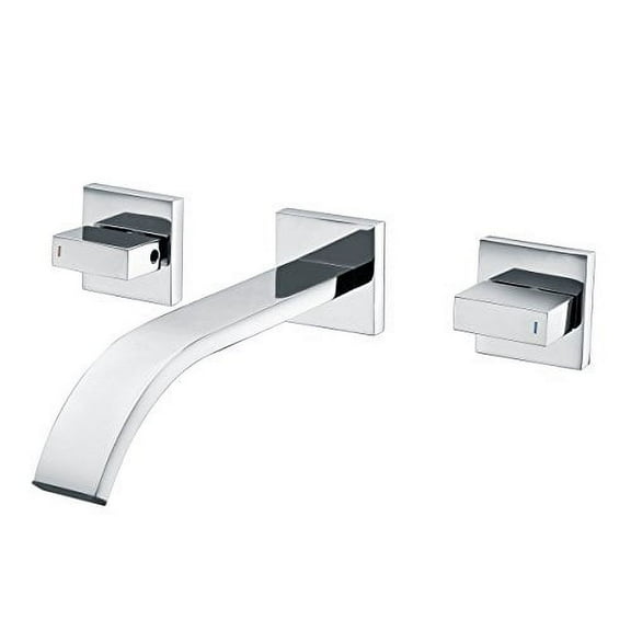 sumerain wall mount lavatory faucet two handle bathroom faucet brass chrome