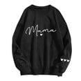 thumbnail image 4 of CAIVO Women MAMA Letter Print Crew Neck Long Sleeve Pullover Sweatshirt For Women Breathable Stretch Fall Tops, 4 of 4