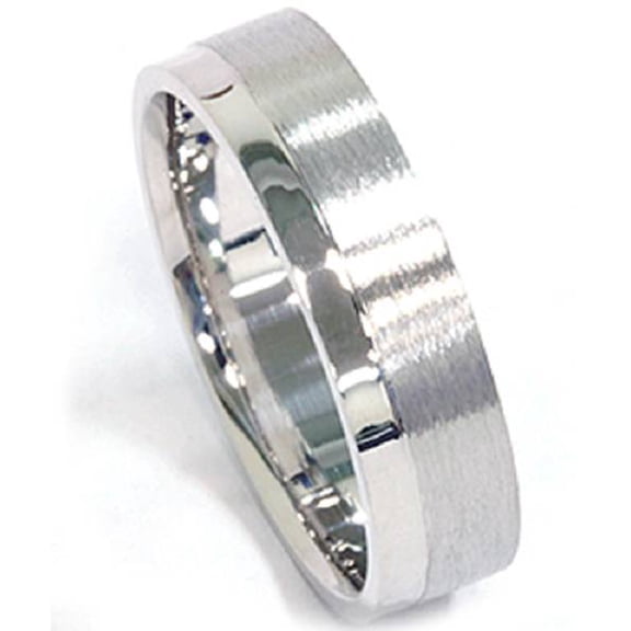 Pompeii Mens 6mm Brushed Flat Comfort Fit Wedding Band Ring (,)