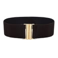 thumbnail image 3 of Outfmvch Belts For Women Mens Belt Women Elastic Waist Belt Metal Buckle Waistband Solid Color Wide Corset Belt Female Apparel Accessories Belt Black One Size, 3 of 6